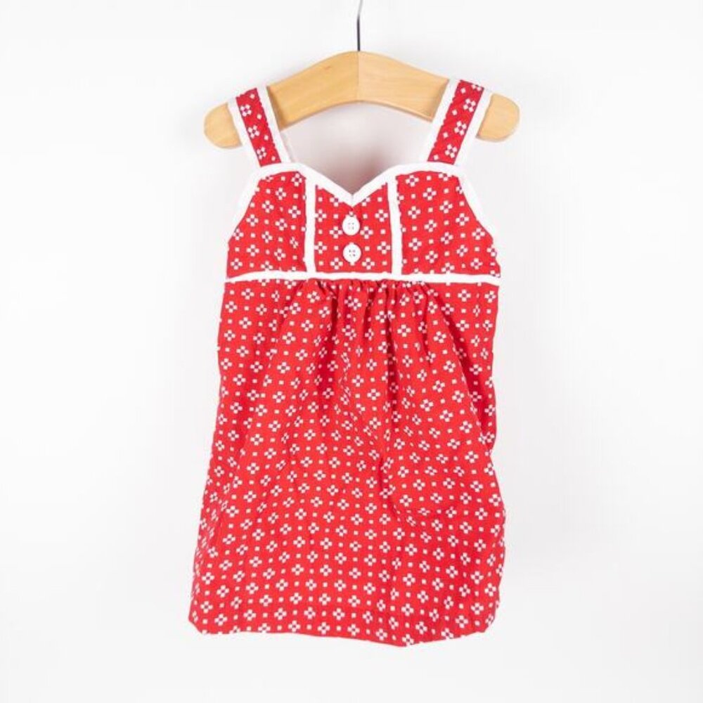 Hanna Andersson Retro Patterned Sleeveless Cotton‎ Sun Dress Size 18-24m (80 cm)